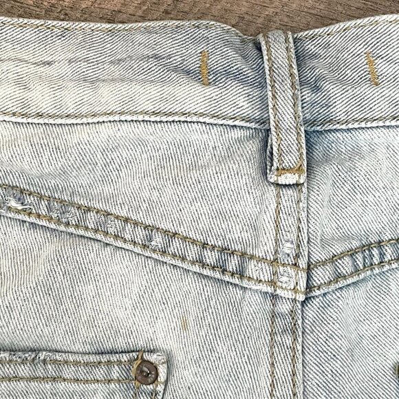 Free People Urban Outfitters High Waist Eyelet Lace Trim Denim Shorts Size 24 - Picture 8 of 8